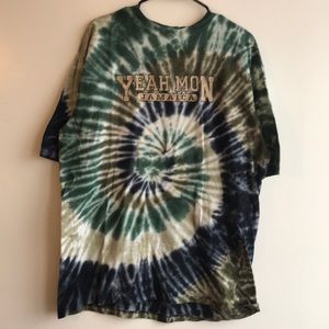 Embroidered Tie Dye Yeah Mon Jamaica T-Shirt